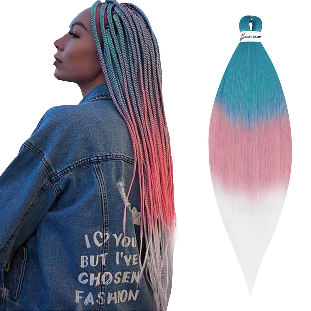 Ombre Braiding Hair 6Pcs/Pack Crochet Extension Hair 26" Long Synthetic Yaki Brads Easy Jumbo Pre Stretched Hair Extension For Women 3-8#