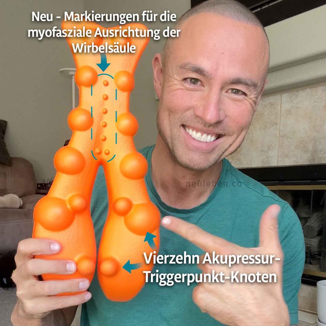 MEIION TheraPoint-Triggerpunkt-Massagegerät Original Rückenstrecker Align Nacken-Kissen für Nacken- und Schulterentspannung, Oberer Rücken Massagepunkt, TMJ Schmerzlinderung, Halswirbel