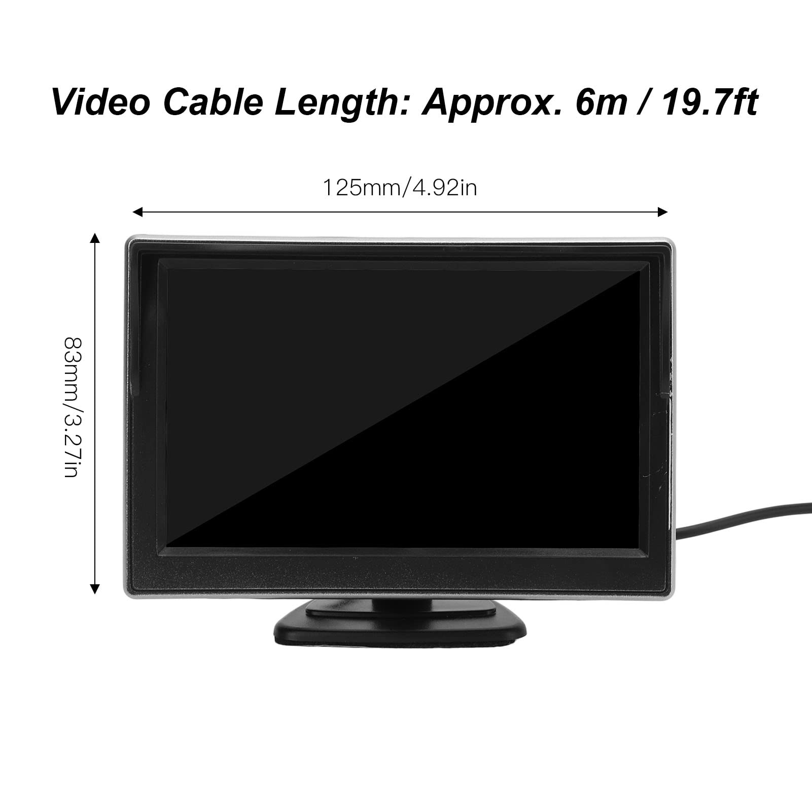 Zestaw Systemowy Kamery Cofania, 5-calowy Monitor Cofania Clear Screen O Wysokiej Rozdzielczości Z Uchwytem Na Przyssawkę, Odporny Na Warunki Pogodowe I Szerokokątny Monitor Wsteczny(B)