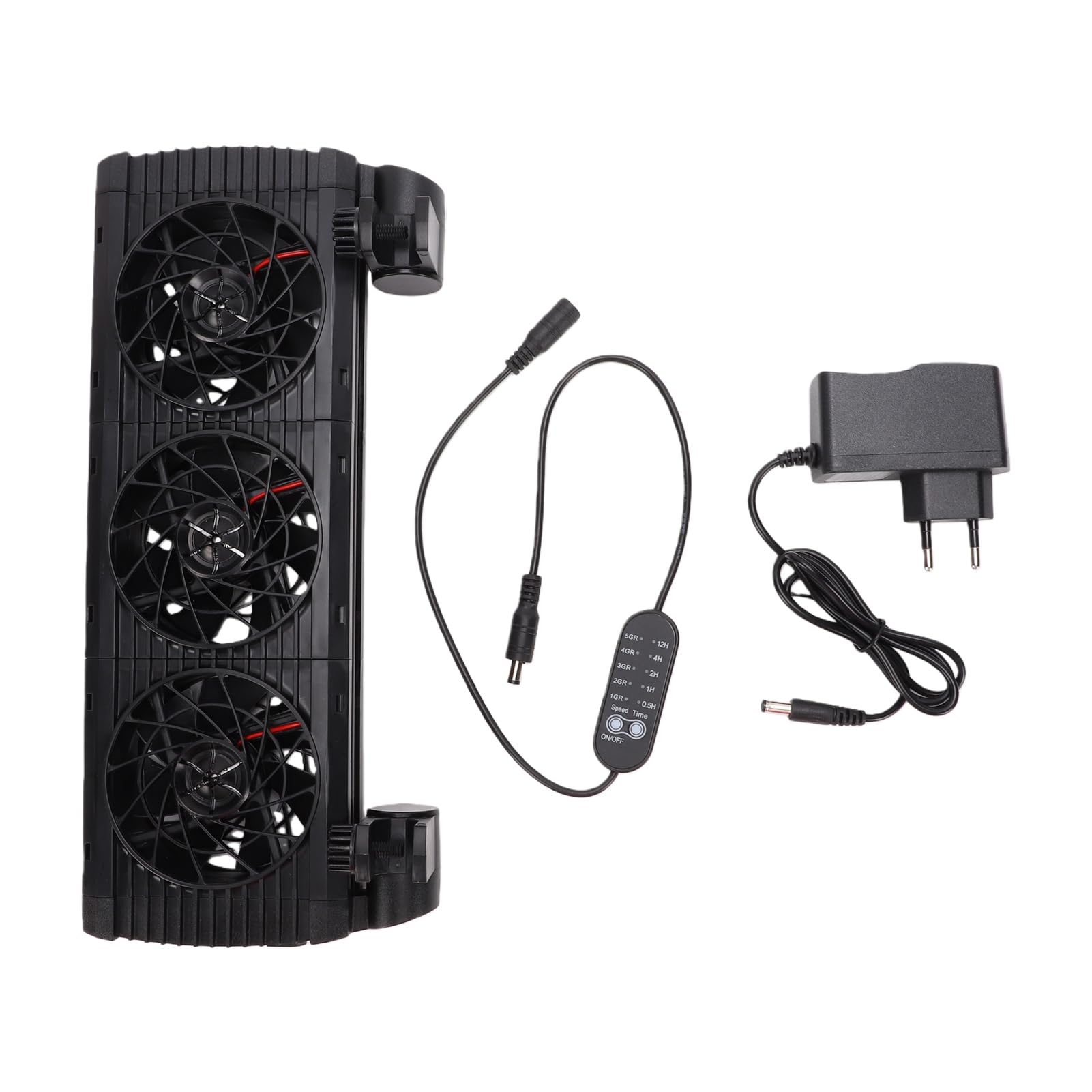 Luocute Aquarium-Kühlventilator, 3 Köpfe, 5 Geschwindigkeiten, mit Timer