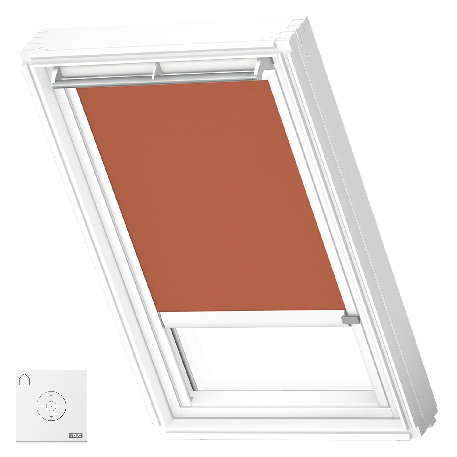 VELUX Solar Powered Blackout Blind (DSL), White Frame, C02, Orange