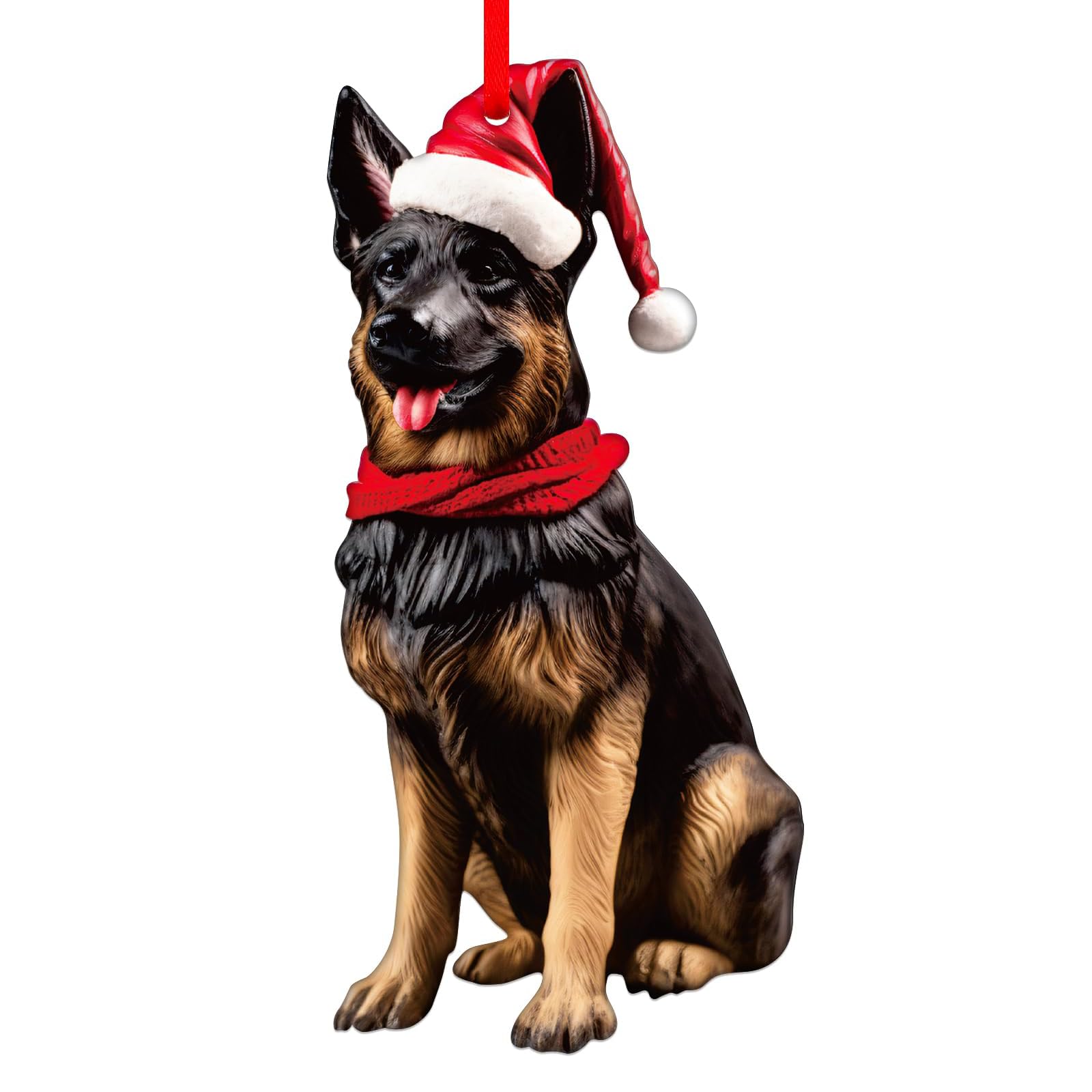 GROWTHMAGIC German Shepherd Christmas Ornaments - Black Tan German Shepherd Dog Ornaments for Christmas Tree Pet Decoration Gifts for Dog Mom Dad