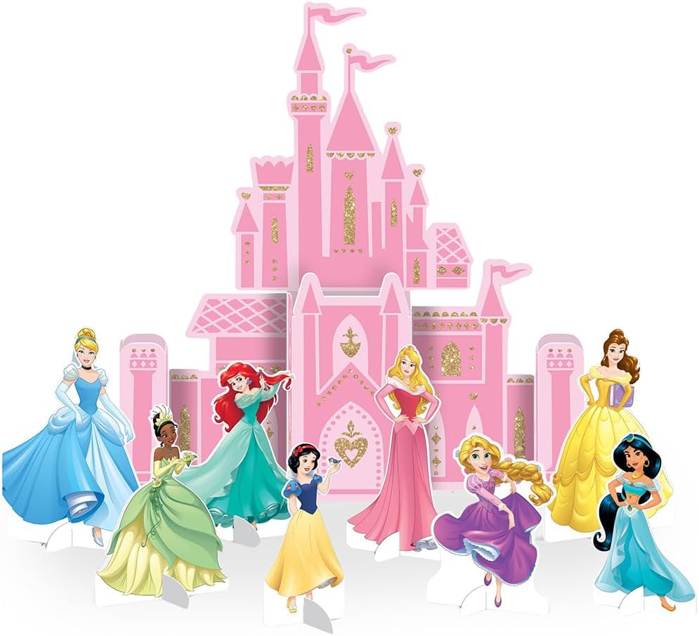 Disney Princess Table Decorating Kit - Enchanting 9 Pc Set (15.75" & 7.5") - Perfect for Birthdays, Celebrations & Magical Parties