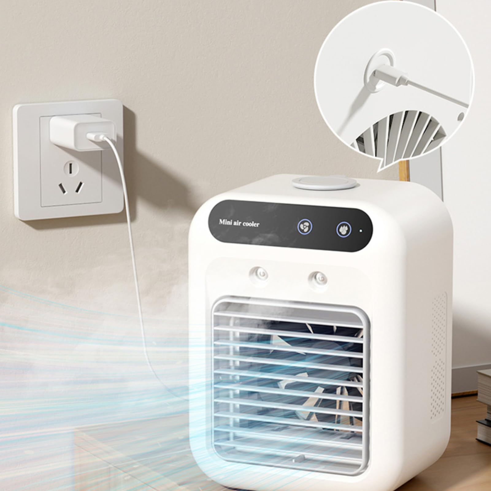 Amazon | ポータブルエアクーラー、充電式ミニクーラーファン