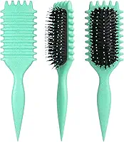 Escova Finalizadora para Cabelos Cacheados e Ondulados – Reduz Frizz, Desembaraça Suavemente e Define os Fios Sem Quebrar