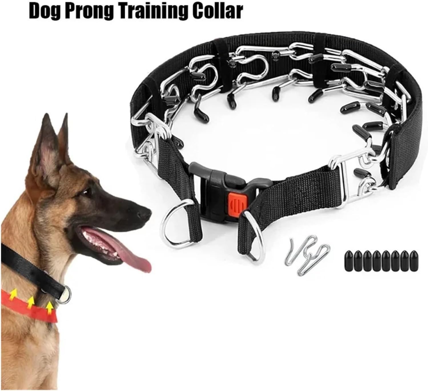 Prong Collar for Dog Training with Quick Release and Nylon Cover(M 50cm(Neck 35-45cm))