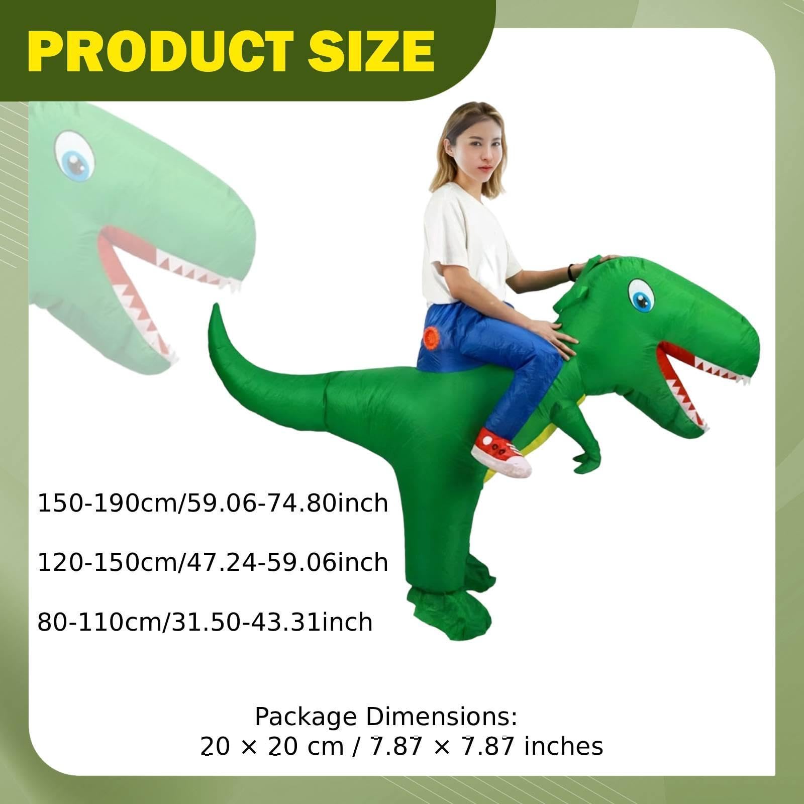 Disfraz Inflable Dinosaurio para Fiestas Disfraces y Juegos rol. Traje Completo para espectáculos y Fiestas, Adultos