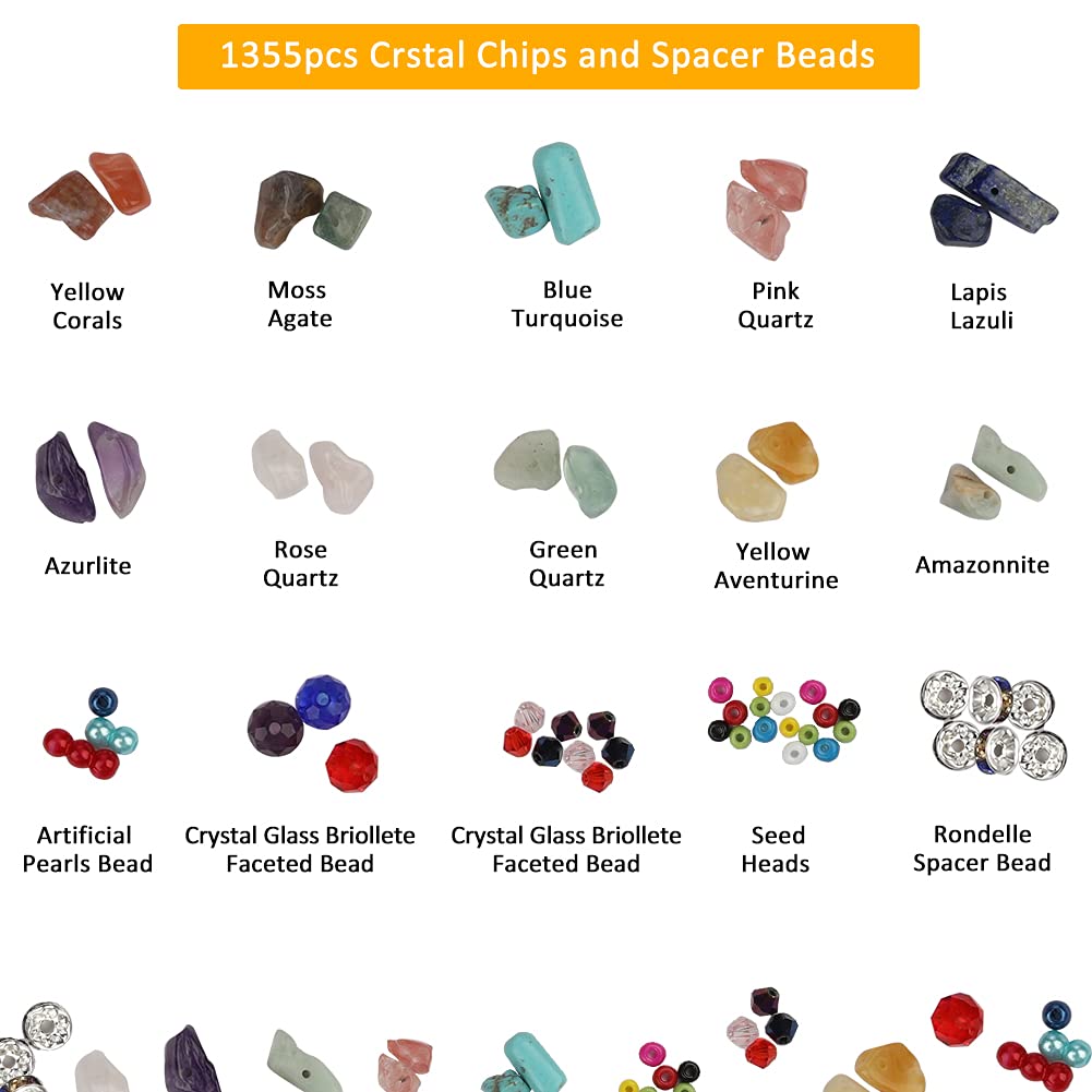 Irrégulières Perles De Pierre Bricolage Bijoux Kit,Perles De Pierre Naturelle Bricolage Bijoux Kit Pour Collier Bracelet Boucles D'oreilles Fabrication De Bijoux