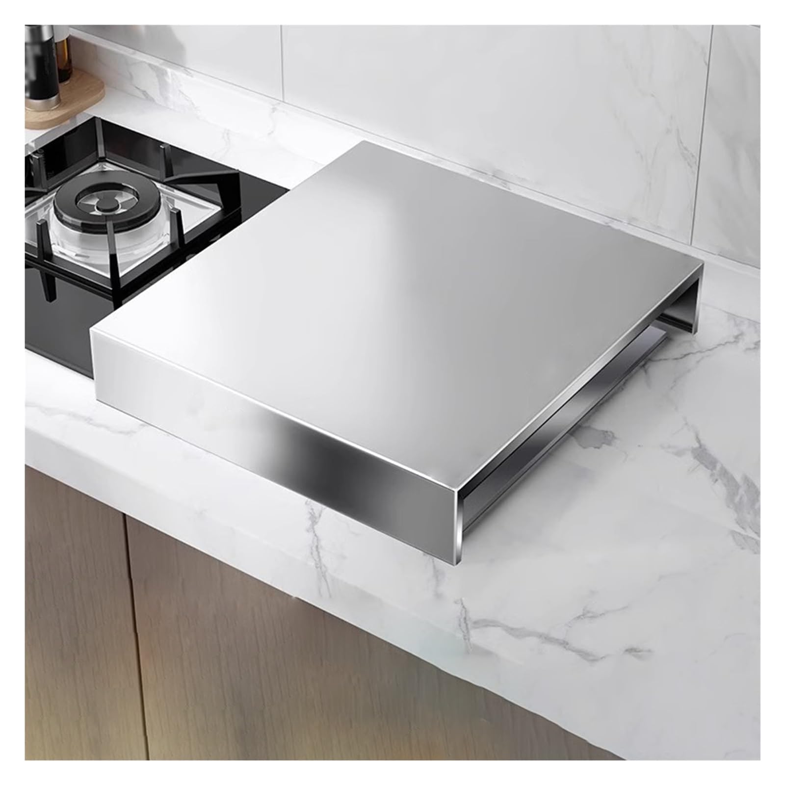 JYHHCYS Tapa encimera Gas Estante De Acero Inoxidable para Colocar sobre La Estufa, para Ahorrar Espacio En La Encimera, para Ampliar El Espacio De La Cocina, Resistente Al Calor(350x480x70mm)
