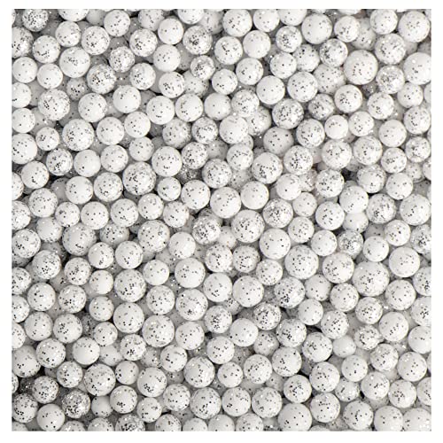 com-four® Decoración navideña - Hermosa Nieve Artificial para Navidad - Bola de Nieve como decoración para la Mesa, la Puerta y la Ventana (Color Plata - pequeño)