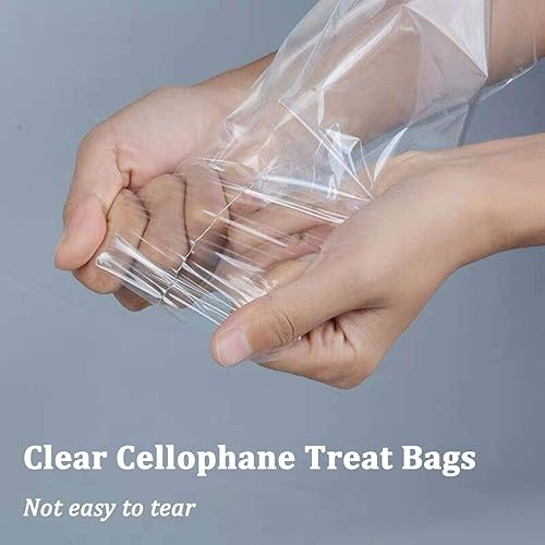 Miniatura 5 de Morepack Bolsas de celofán, 200 bolsas de regalo de celofán transparente con lazos giratorios (8 x 12 pulgadas)