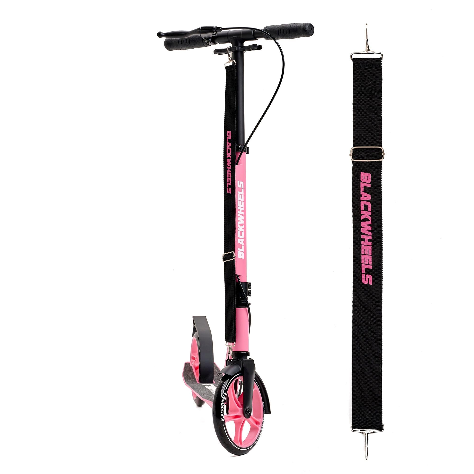 Blackwheels Orio Monopattino Pieghevole da Città – Ruote Grandi 200mm, Regolabile, Leggero in Alluminio, Cinghia Trasporto, Deck Antiscivolo, ABEC 7, Comodo per Adulti e Ragazzi