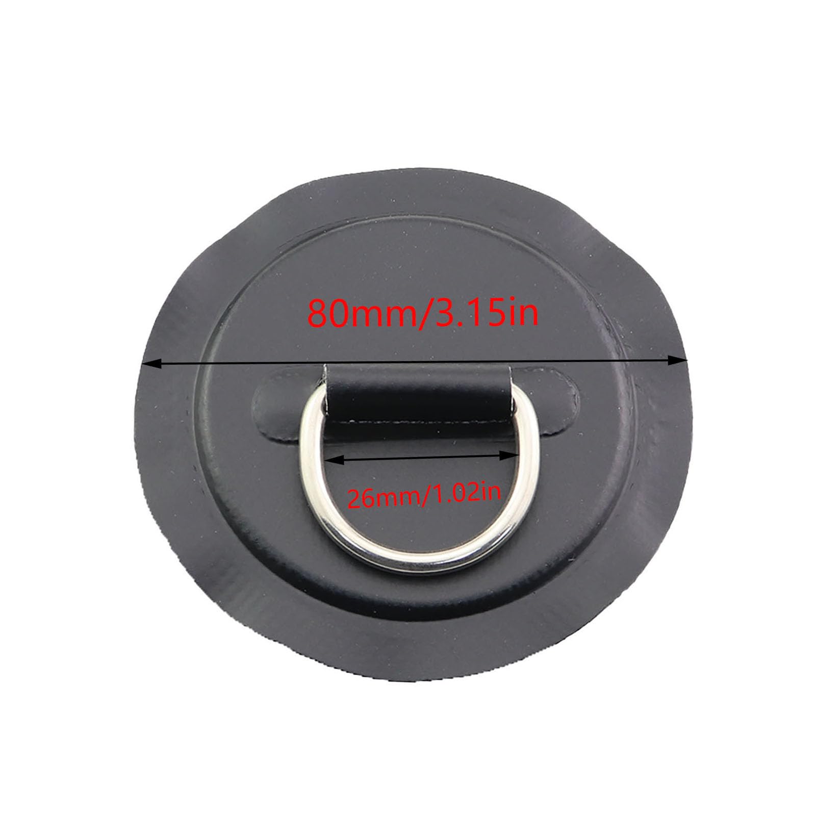 Guifeng 4PCS 8cm Inflatable Boat Rope Buckle Surfboard Stainless Steel D Ring Buckle Black Pulp Board Storage PVC Patch Suitable for PVC Inflatable Boat Kayaks Canoes Surfboard