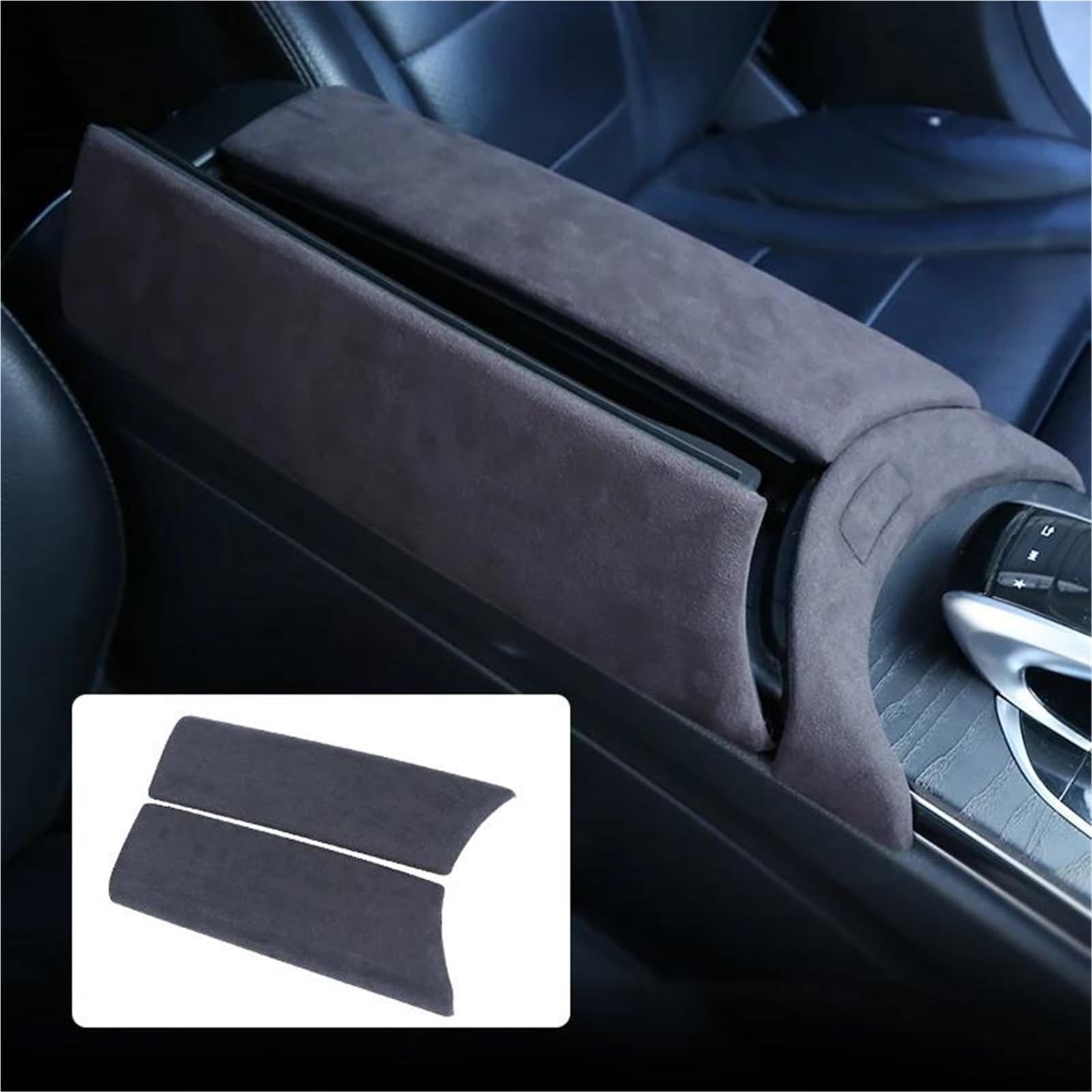 Copertura per bracciolo per Classe C GLC X253 W205 2015-2020 (2 pezzi, nero