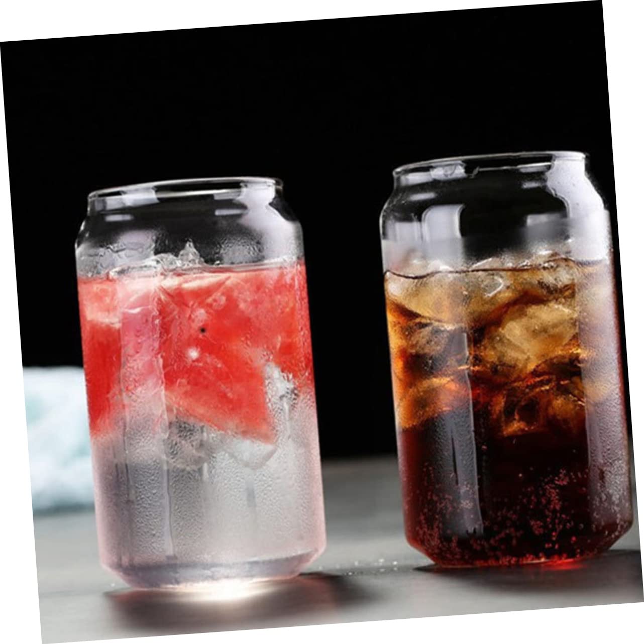 DECHOUS 2pcs Can Cup Classic Glass Espresso Mug Creative Wine Cup Bar Accessories Custom Wine Glasses Clear Tea Mug Beer Tumbler Cocktail Glass Rock Glasses Flute Fine Juice Glass