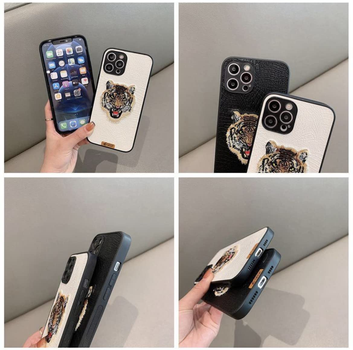 Amazon.co.jp: iPhoneケース タイガー 刺繍 ケース メンズ レディース
