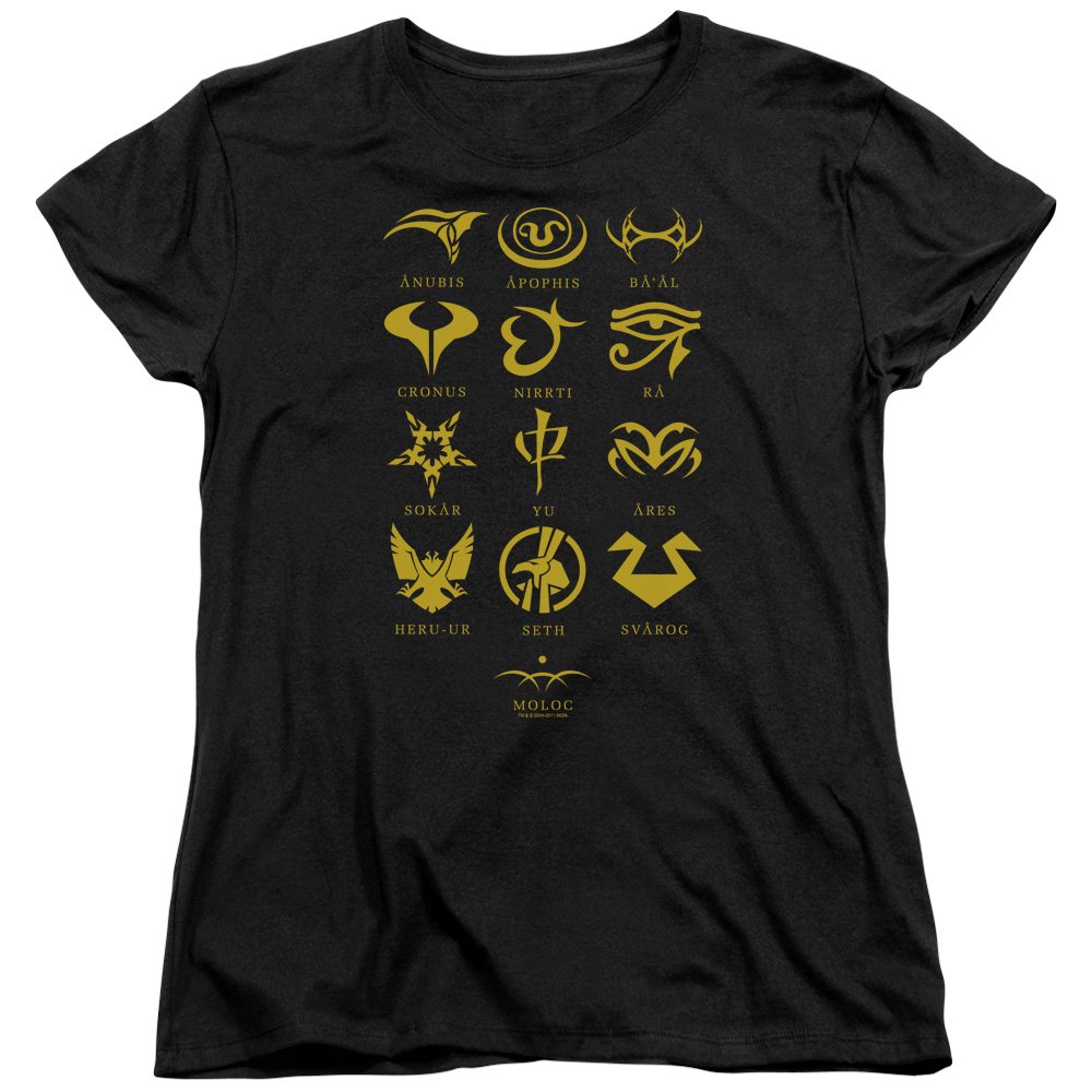 Stargate SG1 Goa'Uld Characters Womens Short Sleeve Shirt Black XL