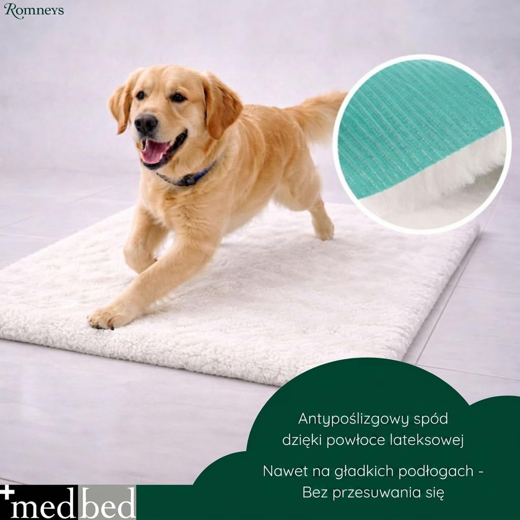 Medbed Premium - Medyczny koc dla psów: antypoślizgowy, pochłaniający wilgoć, oddychający i nadający się do prania (szary, 50 x 70 cm)