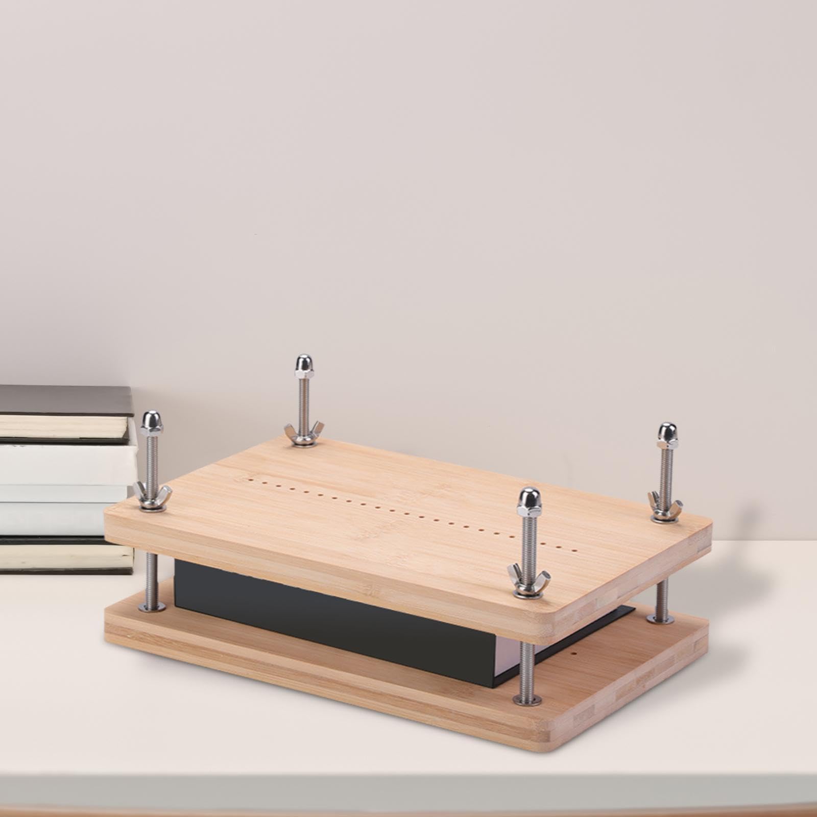 Fancyes Wood Book Press, Handmade Paper Press,DIY Crafts,Bookbinding Machine Tool,Book Binding Board for Bookbinding,Office,Beginners, Bamboo Wood
