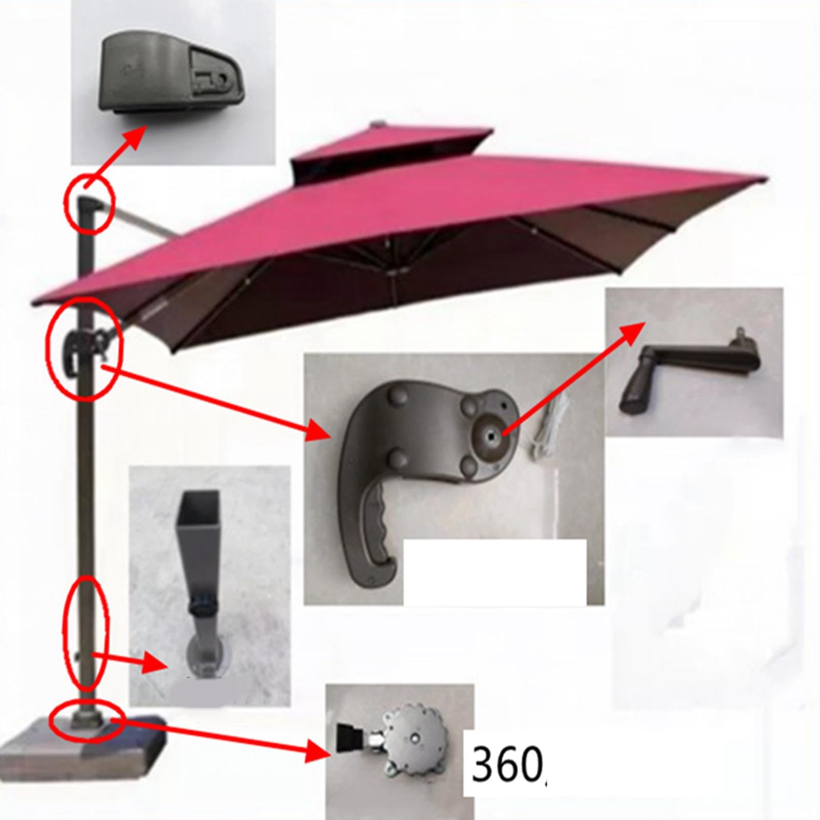 Base per ombrellone da giardino, accessori per barbecue, patio, spiaggia e cortile, supporto resistente per ombrelloni e attività all'aperto per il tempo libero