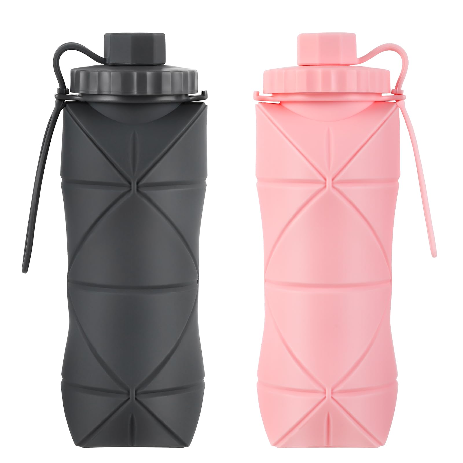 YCTMALL Silicone Collapsible Water Bottles,Lightweight Reusable Leakproof For Traveling Camping Hiking Cycling Sports Outdoor,Foldable Portable Travel