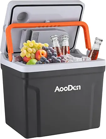 27 Quart Electric Car Cooler and Warmer with Removable Lid, 12V/120V