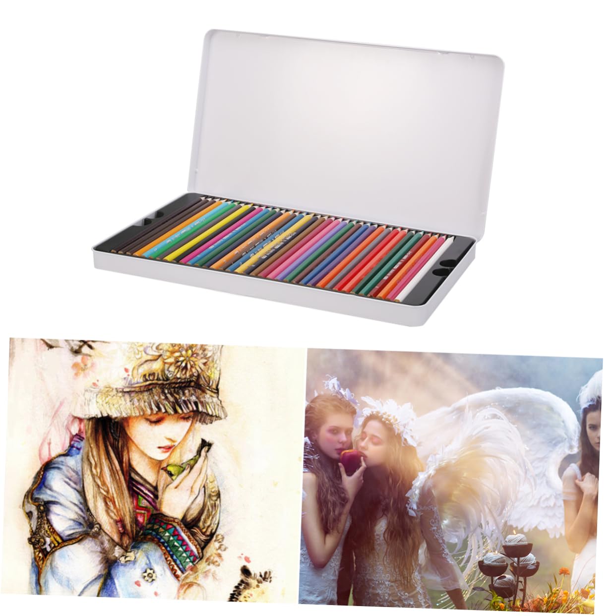 NUOBESTY Crayons de Couleur Couleurs pour Dessin Crayons à Dessin pour Artistes Ergonomique avec Mine Résistante