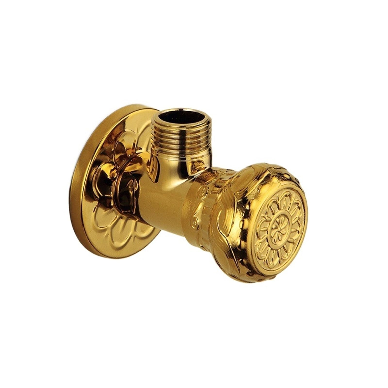 Bvhisehp Light Yellow Vintage Style Stainless Steel 1/2 Inch Angle Valve Black Water Control Corner Household Bathroom Pipe Fittings(Light Yellow)