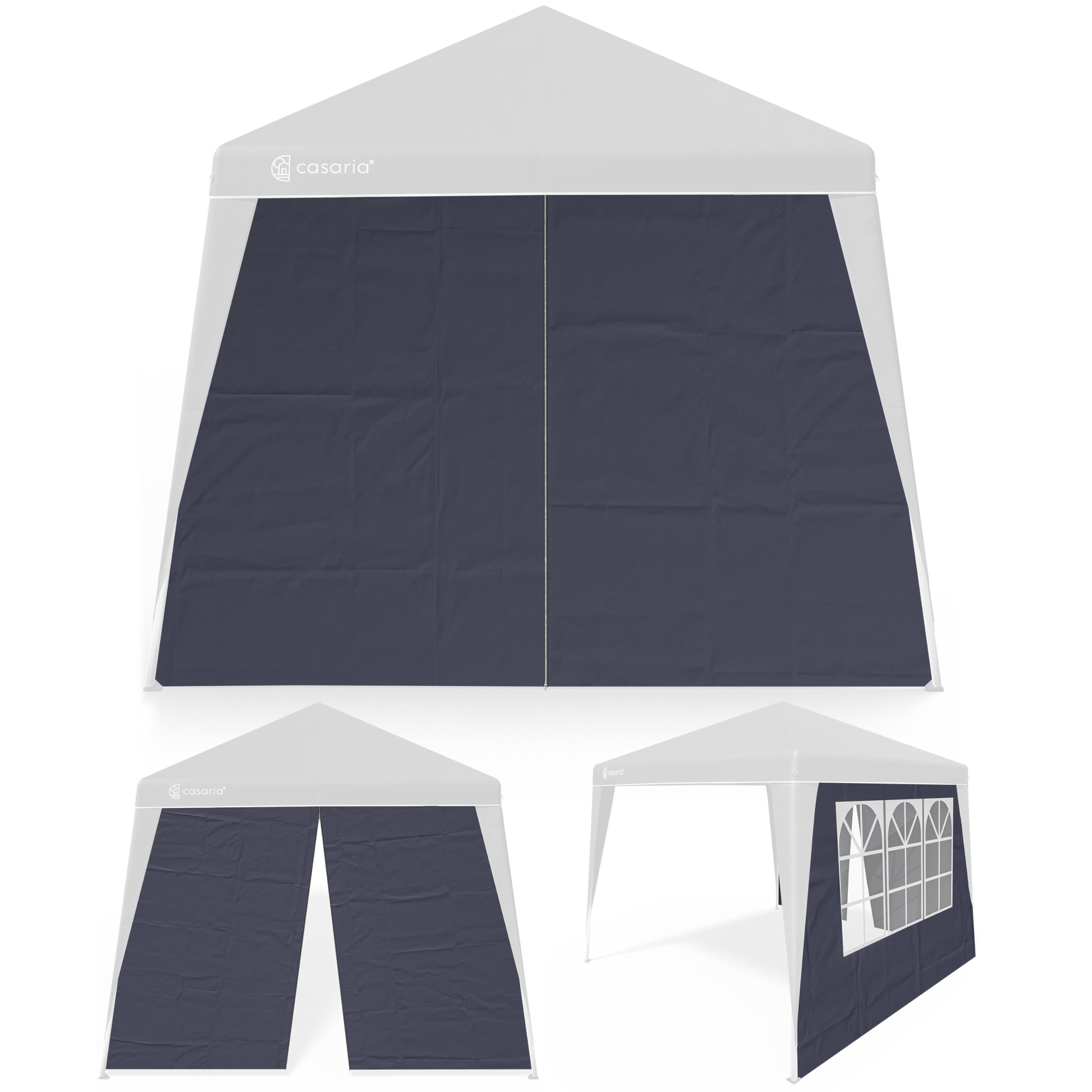 CASARIAŽ 2X Parois latérales tonnelle de Jardin 3x3m imperméable fenętre Fermeture éclair Panneau latéral Mur côté pavillon Pop-Up Anthracite