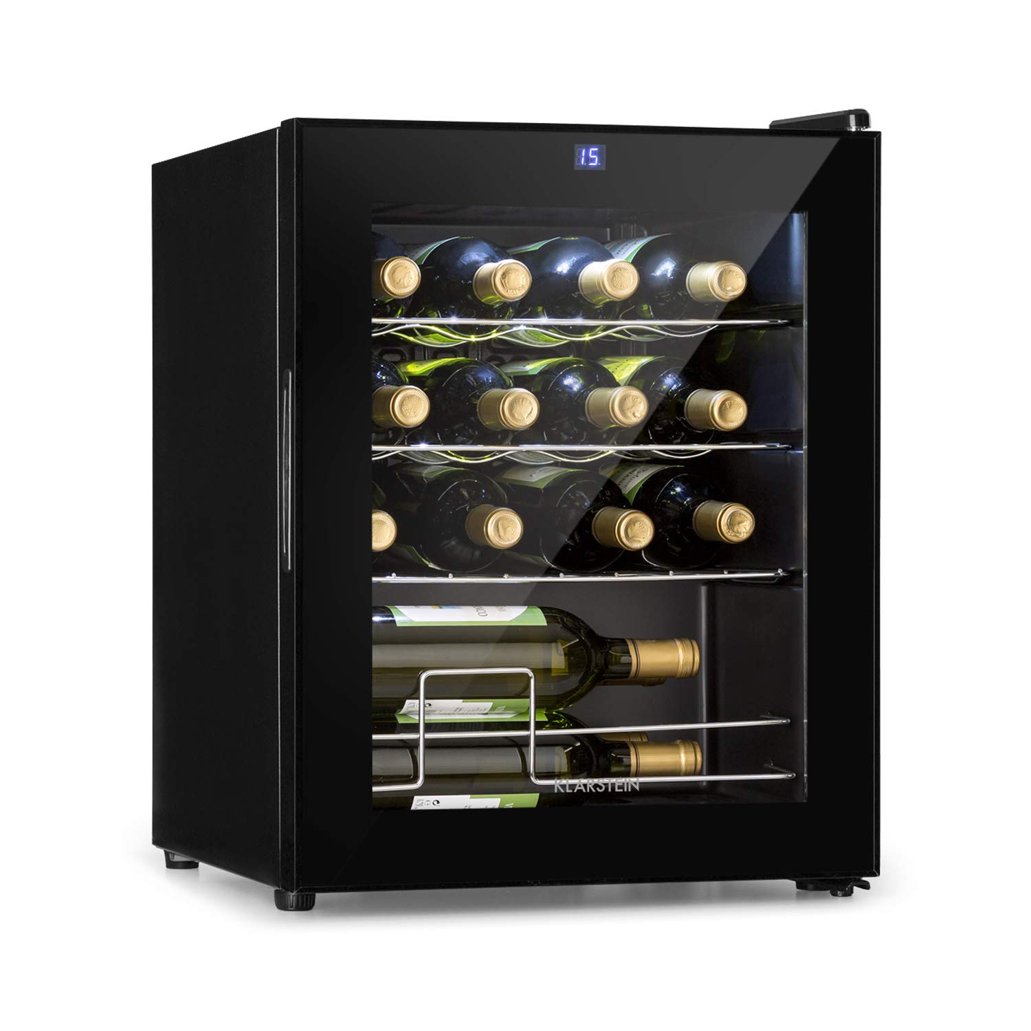 Klarstein Shiraz Slim lodówka na wino, klasa efektywności energetycznej A, 5-8°C, 42 dB, panel sterowania Soft-Touch, oświetlenie LED, wolnostojąca