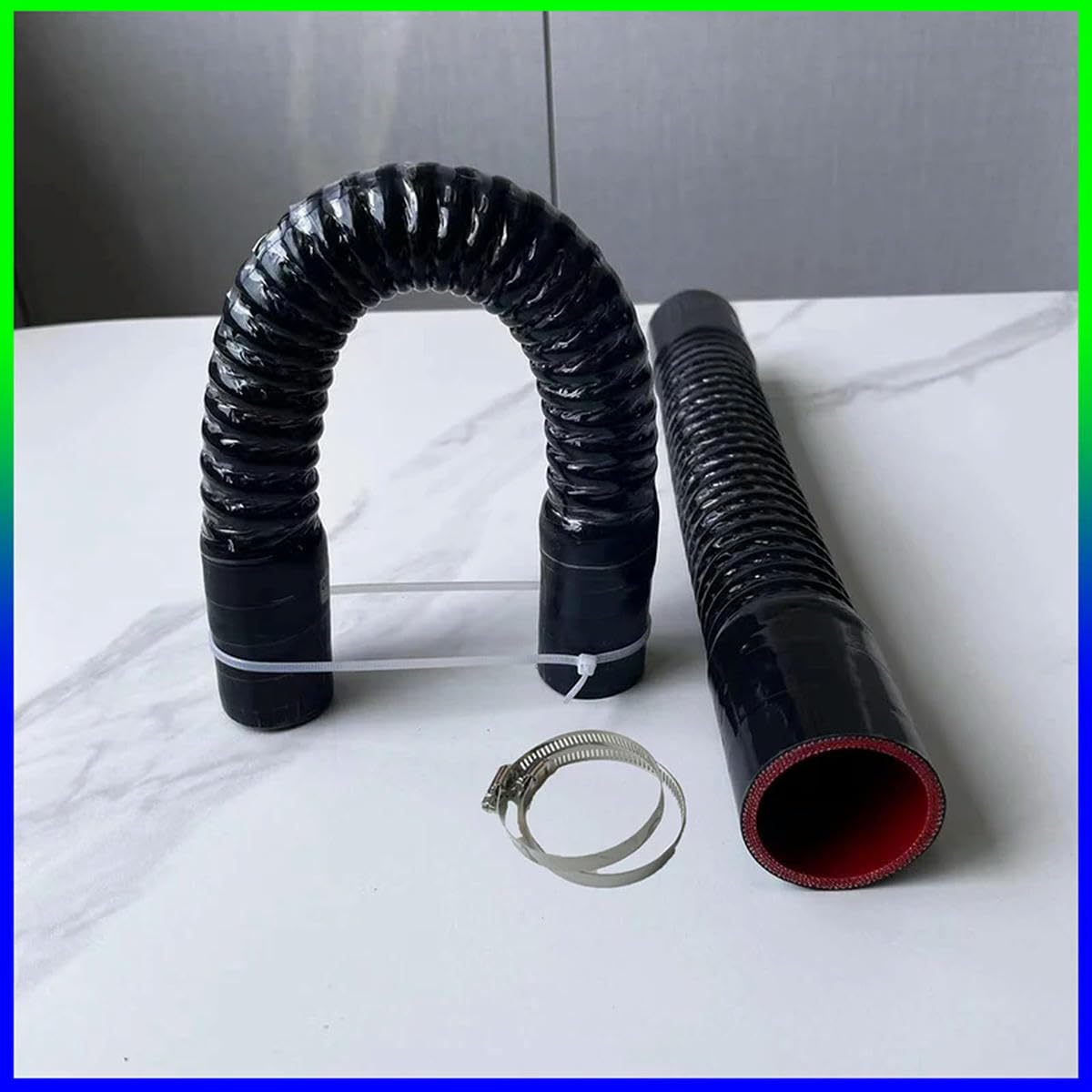Tubo flessibile in silicone per auto, tubo flessibile per radiatore, tubo di aspirazione, tubo intercooler per alta pressione e alta temperatura, gomma nera, 700 mm, ID 45 mm