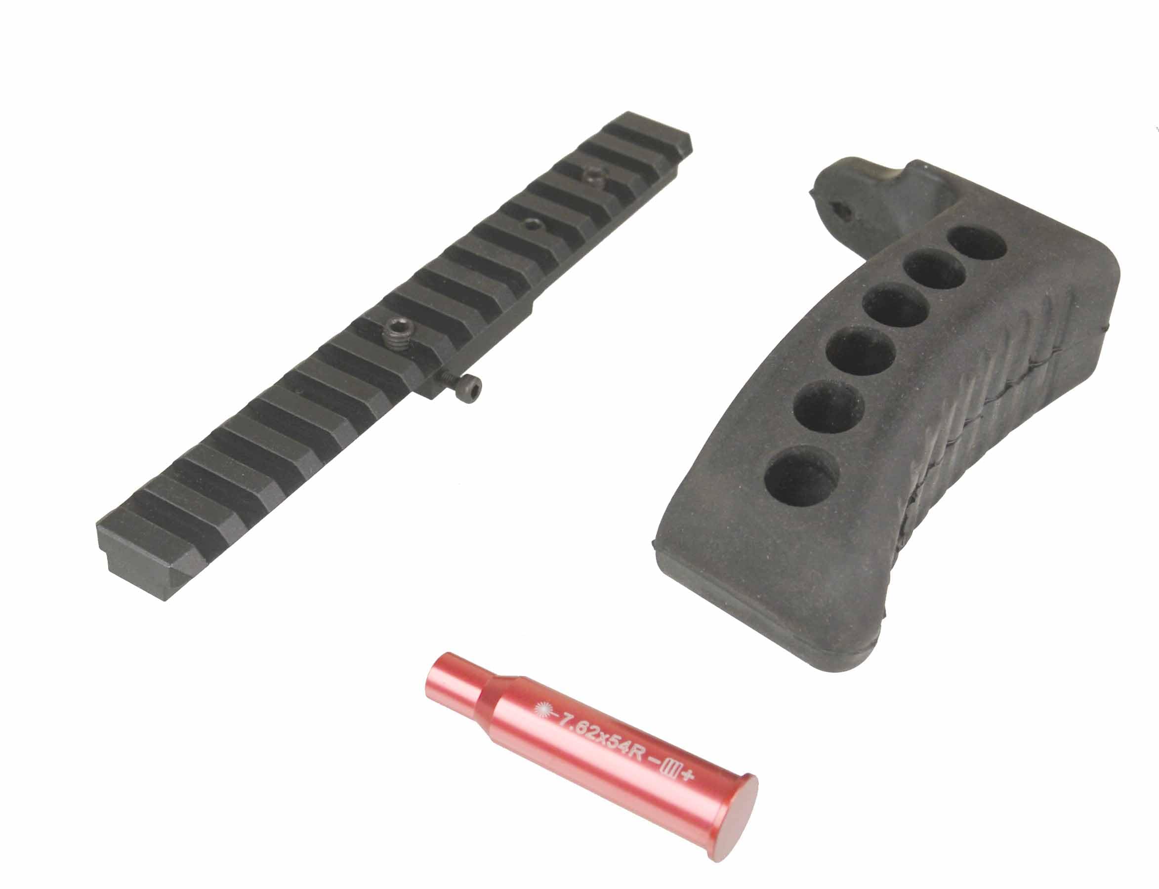 Rail Mount for Mosin Nagant 91/30 M38 M44 1891 91/30 1891/30 Rifles + Aluminum Red Anodized 7.62 x 54R Caliber Cartridge Laser Bore Sighter+ Mosin Nagant Rubber Butt Pad