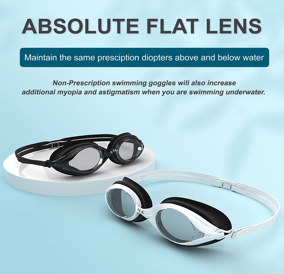 SABLE Swim Goggles for Unisex Adult Youth, Clear Vision No Distortion No Leaking Waterproof Anti-UV Anti-Fog