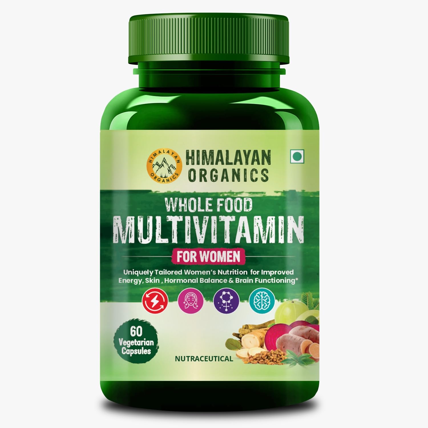 Himalayan Organics Whole Food Multivitamin For Women With Vitamin B1, B2, B3, B5, B6, B7, B9, B12, C, D, E, Calcium, Magnesium, Zinc | Smooth Digestion | Good For Brain & Bone Health | Boost Energy - 60 Veg Capsules (B084ZKFR5Q) Amazon Price History, Amazon Price Tracker