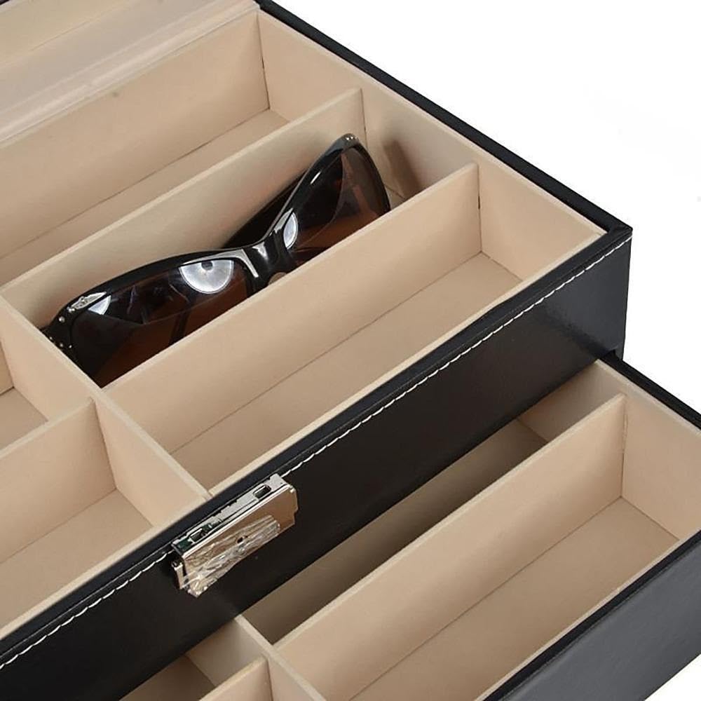 Pudełko na biżuterię Organizer Display Box Multi-Grid Duża pojemność Podwójna warstwa Podróż Myopia Okulary przeciwsłoneczne Schowek Organizer na biżuterię Mały