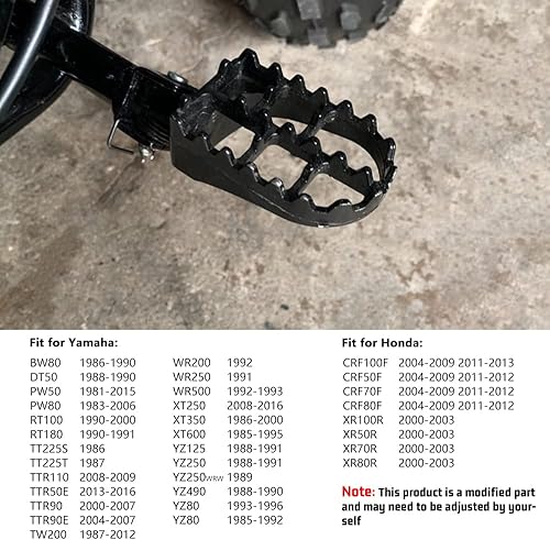 Miniatura 4 de XINGWU Reposapiés para Dirt Bike, Pedales de Aluminio, para XR50R PW50 CRF70 TW200 KLX110 CRF50 50cc 70cc 90cc 110cc 125cc Parte de Motocicleta