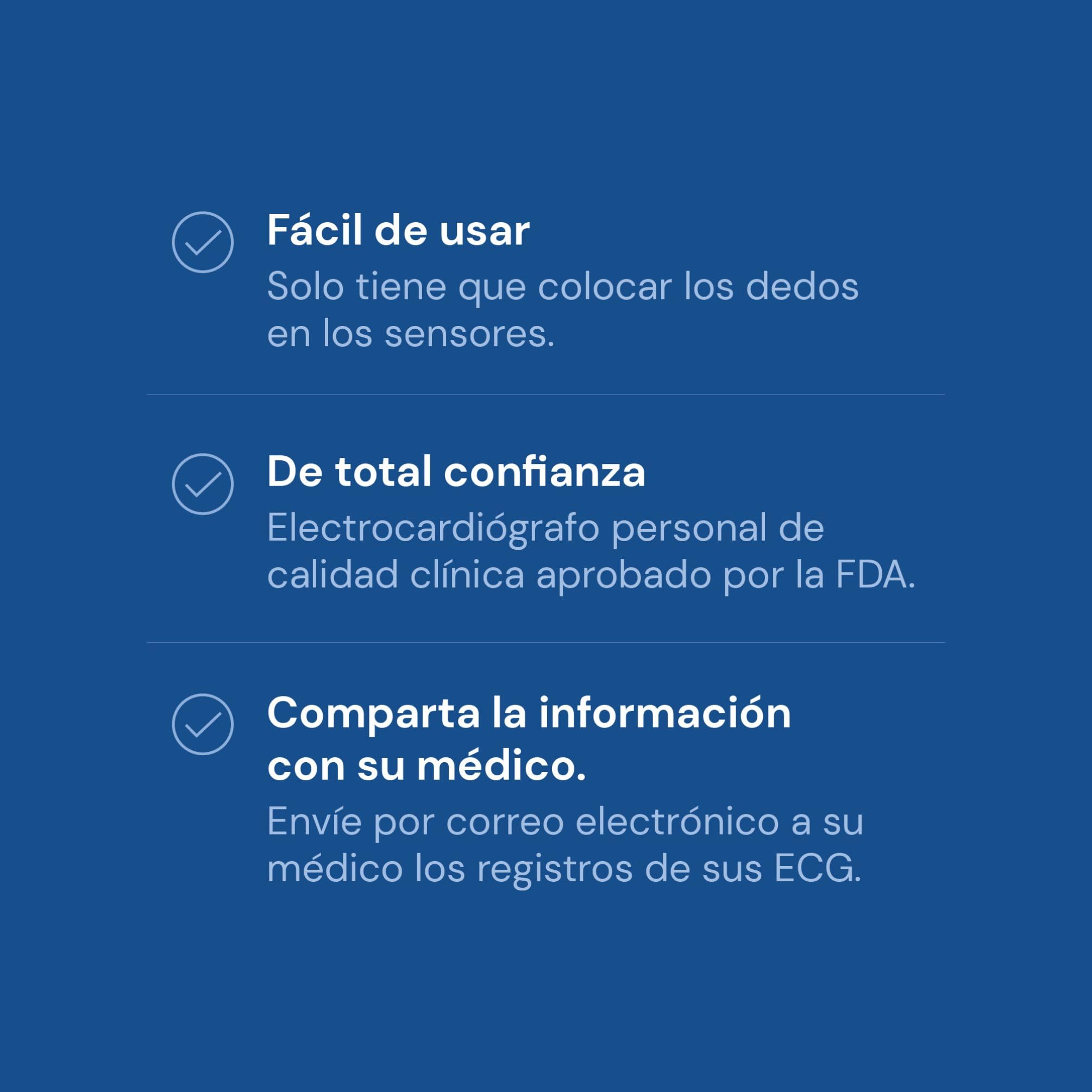 KardiaMobile Electrocardiografo Personal de 1 derivación - Registre ECG en casa - Detecta fibrilación Auricular - Resultados en 30 Segundos - Funciona con la mayoría de los Smartphones