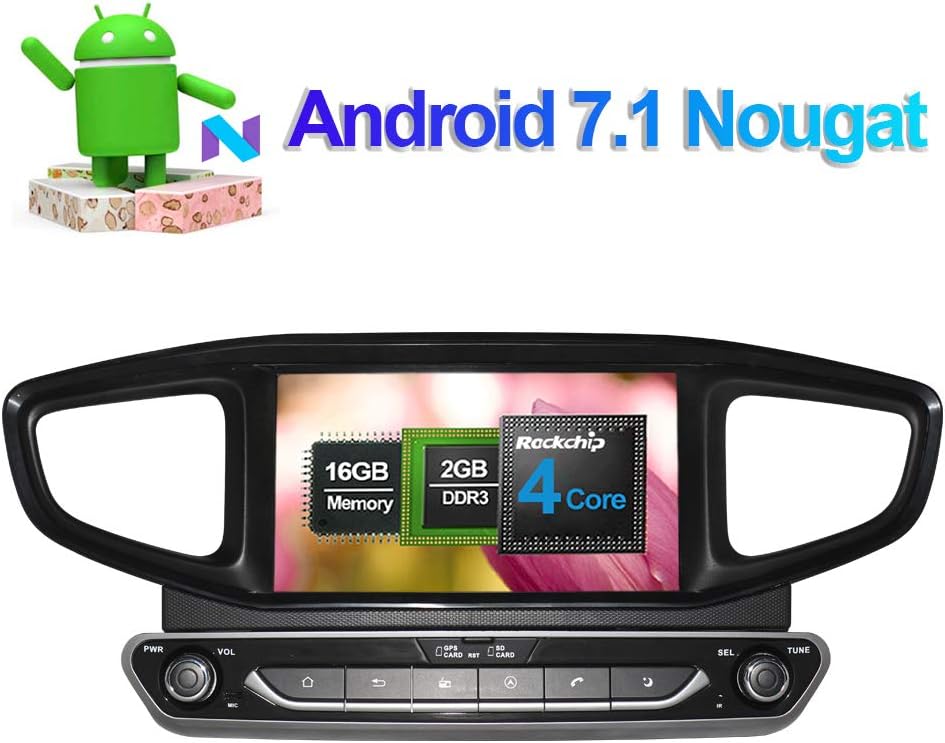 Flynavigo 8 Inch Android 7.1 Quad Core Car Radio Stereo for Hyundai Ioniq 2016-/Ioniq Hybrid LHD with Bluetooth GPS Navigation Support AM FM WiFi 3G AV Output 1080P Video Camera in