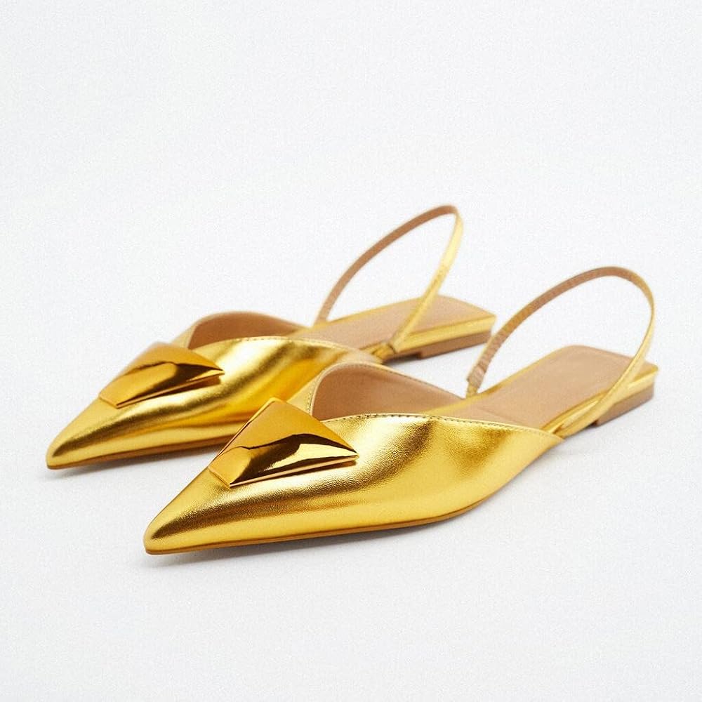 Gold slingback flats Clearance
