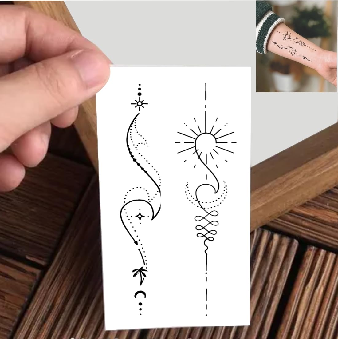 VANVATI Sun With Moon And Tree Temporary Tattoo Sticker For Male And Female Tattoo Sticker-image-22