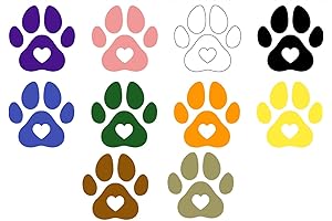 Adorable Decals: Iron On Paw Prints with Heart for Creative Pawsome DIY Crafts
