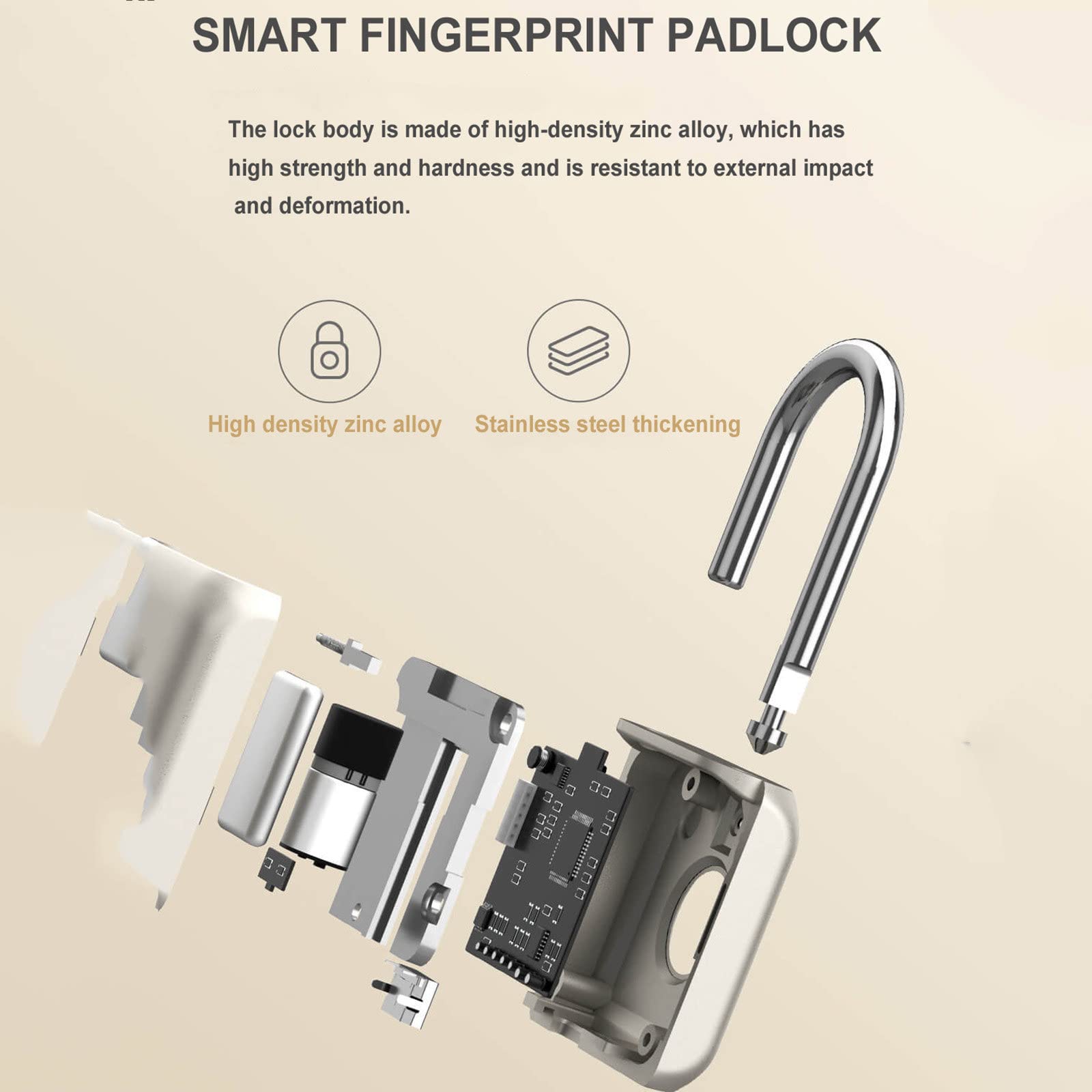 Candado inteligente con huella dactilar, USB, resistente al agua, candado electrónico con huella dactilar, funda de equipaje antirrobo para el hogar, seguridad recargable,Green
