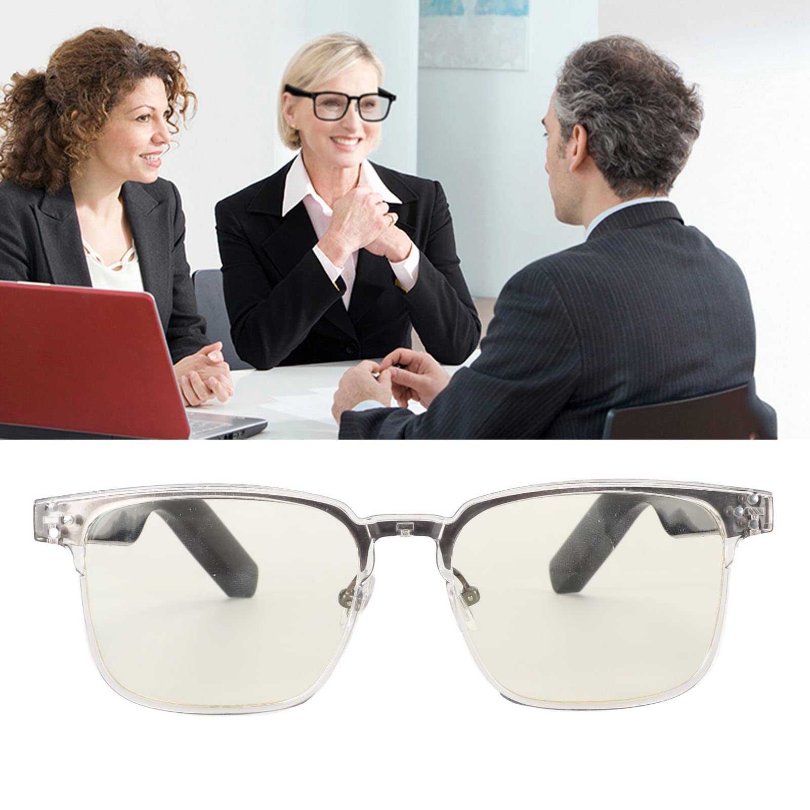 Gafas Inteligentes, Auriculares con Manos Libres, Gafas Bluetooth, Antiluz Azul, Resistentes Al Agua, para Música, Reuniones, Conducción, Juegos, Viajes, Batería de 6 Horas