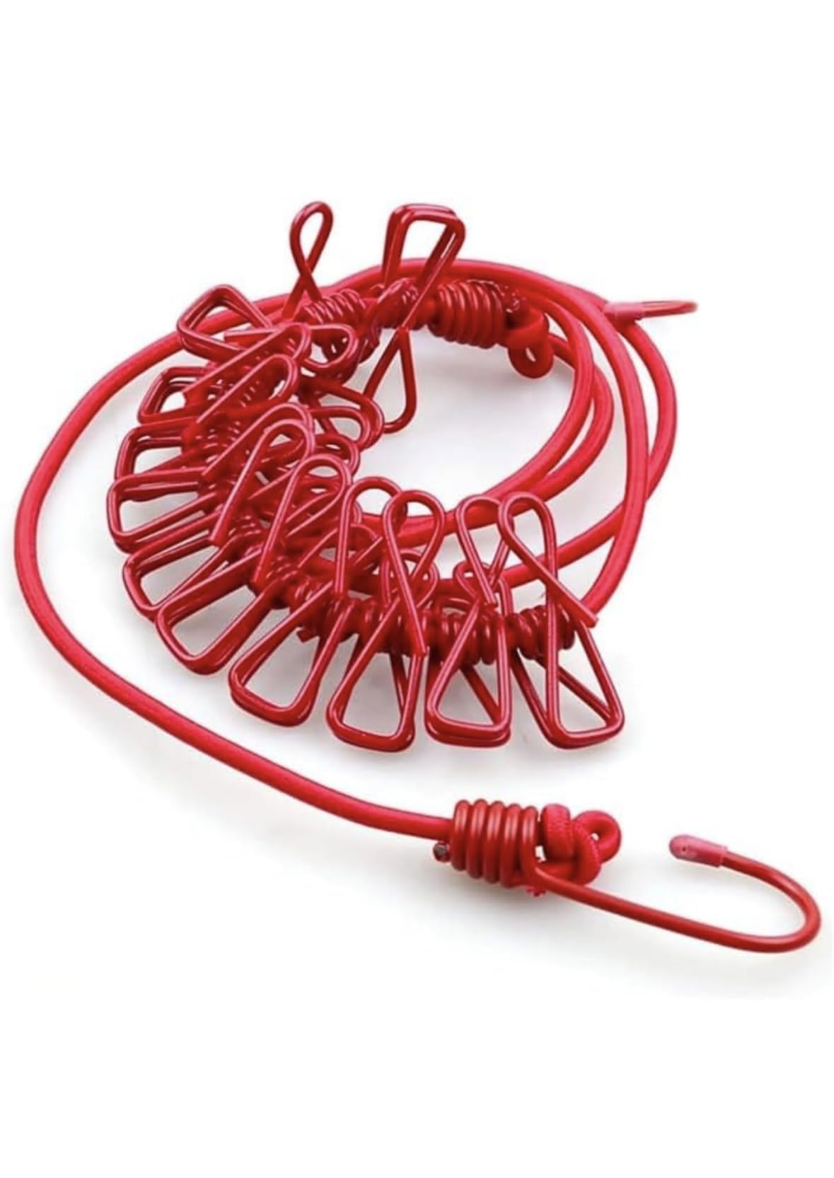 Cloth Drying Rope with Hooks Elastic Cloth Hanging Rope for Clo th Dr Ying with 12 Clips Cloth Rope for Drying Clothes for Travel Home Outdoor- Kapde Sukhane Ki Rassi (Elastic Rope, Pack of 1-image-32