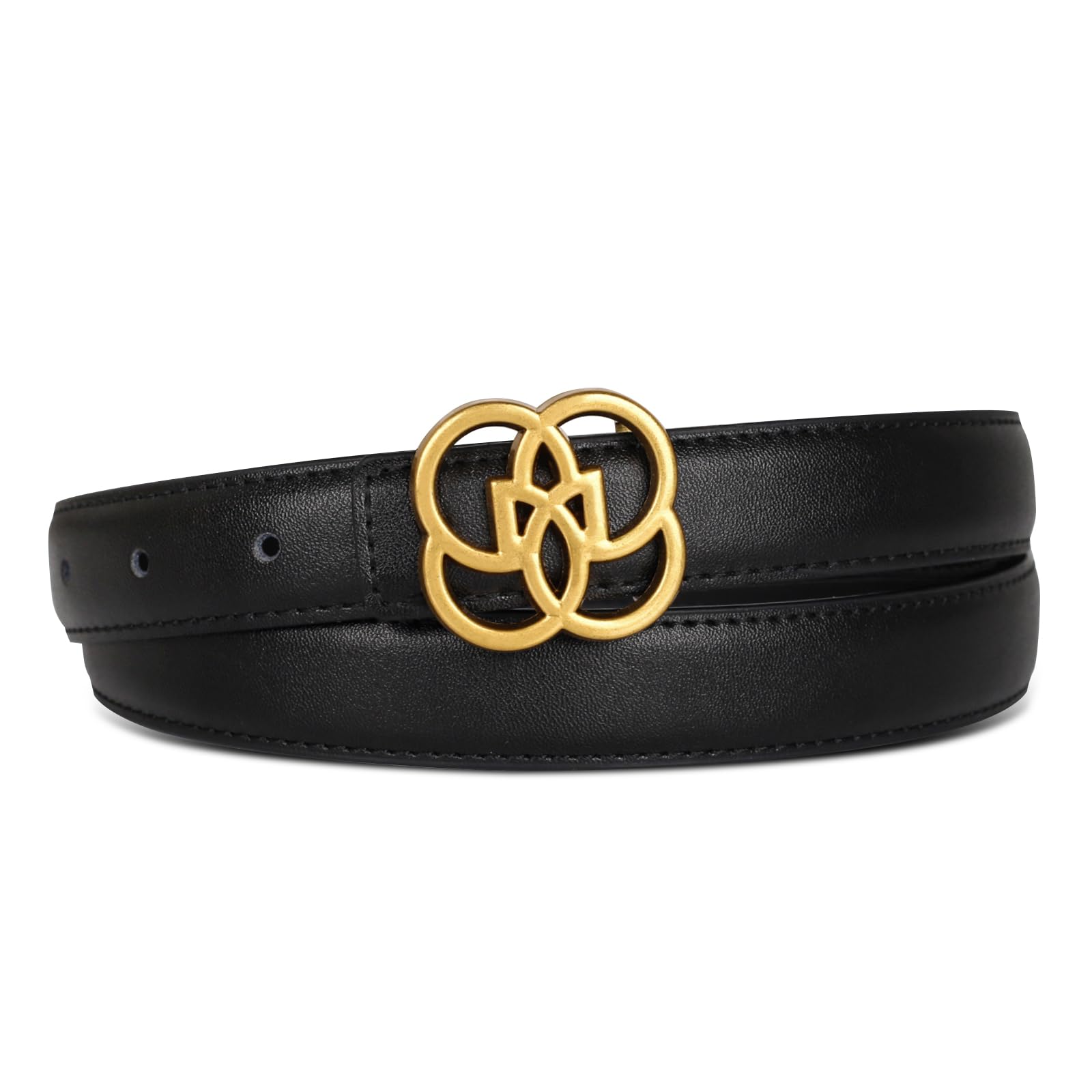 Women's Leather Belt with Buckle - Ideal for Dresses, Jeans, and Coats