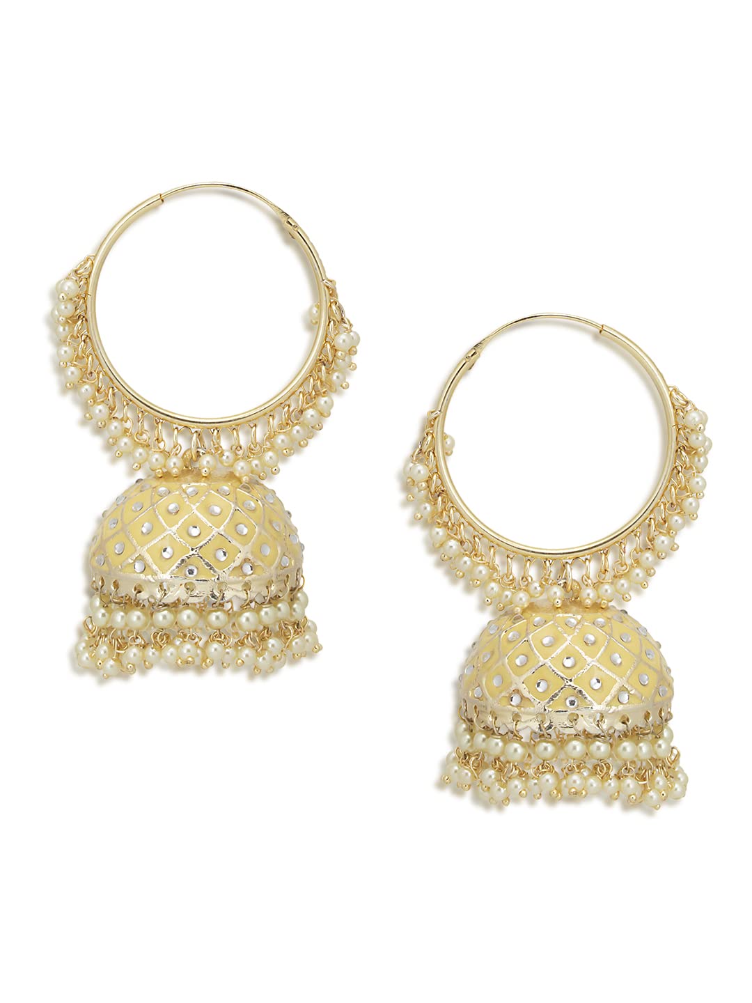 Sukkhi Glimmery Gold Plated Pearl Jhumki Earring for Women (SKR73290) (B09QSZ9RS4) Amazon Price History, Amazon Price Tracker