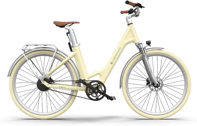 Ado Elektrische Fiets met Mand voor Volwassenen: 28 Inch, Riemaandrijving, 100 km Bereik