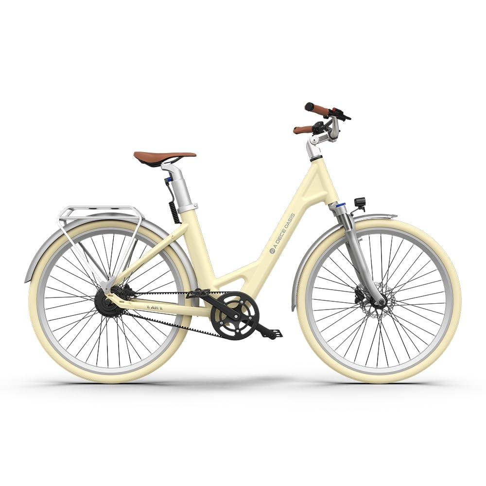 A Dece Oasis Ado E-Bike Air28 Bicicletas Eléctricas para Mujer y Hombre, 28 Pulgadas E-Citybike Batería de 10 Ah, Transmisión por Correa, Pantalla LCD, Frenos de Disco Hidráulicos, App Inteligentes