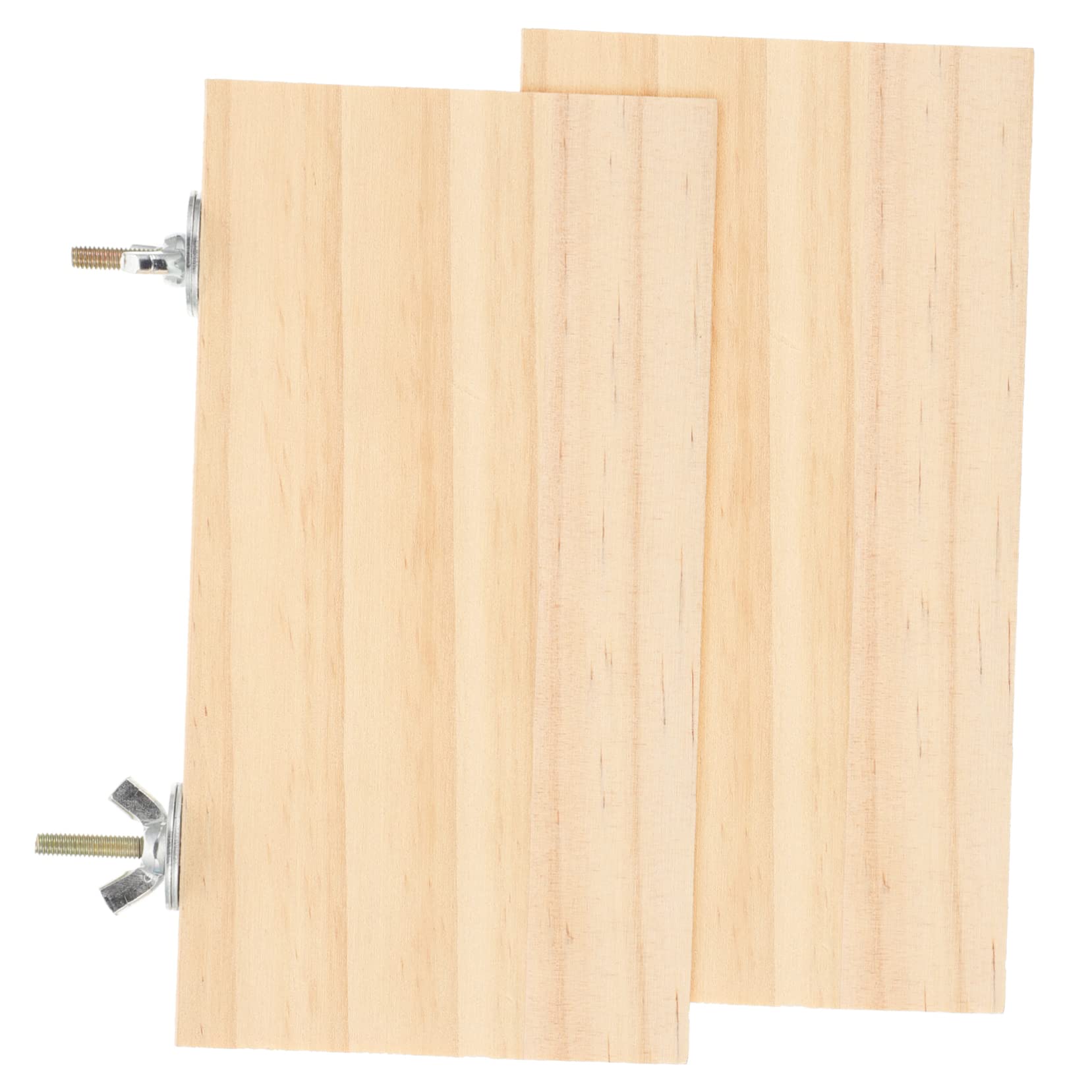 Sosoport Parrot Stand Accessories 2pcs Rectangular Bird Platforms Wooden Bird Bed for Cage