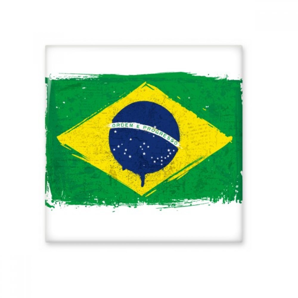 Carreau céramique Brésil drapeau Coupe du Monde logo culturel en bisque